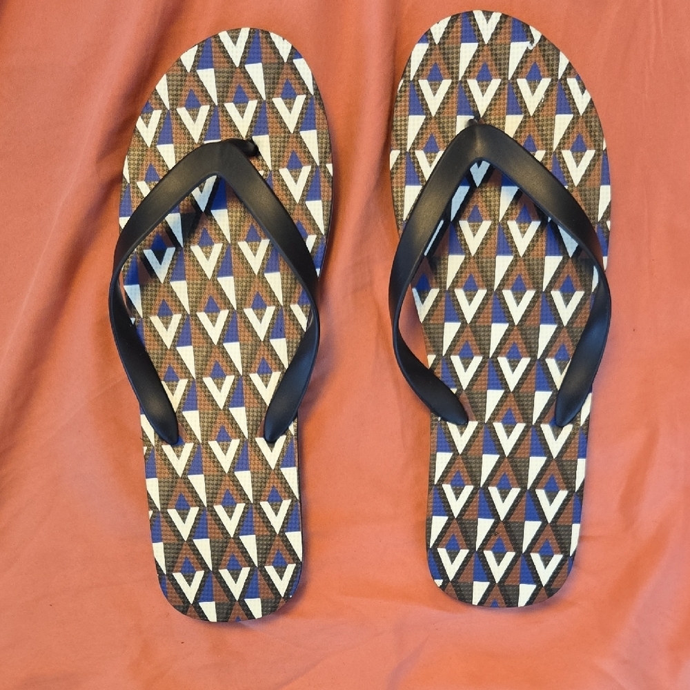 Express Geometric Flip-Flops - Black and Blue